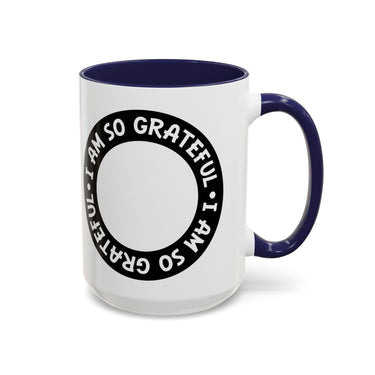 Faith Culture - I Am So Grateful - Christian Thanksgiving Accent Coffee Mug, 11oz and 15oz 15oz Navy
