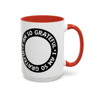 Faith Culture - I Am So Grateful - Christian Thanksgiving Accent Coffee Mug, 11oz and 15oz 15oz Red