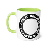 Faith Culture - I Am So Grateful - Christian Thanksgiving Accent Mug, 11oz Light Green 11oz