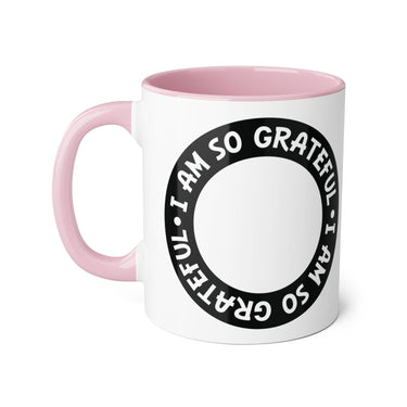 Faith Culture - I Am So Grateful - Christian Thanksgiving Accent Mug, 11oz Pink 11oz