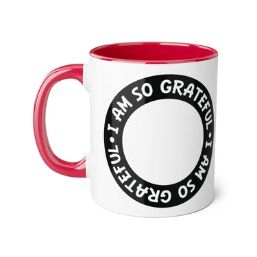 Faith Culture - I Am So Grateful - Christian Thanksgiving Accent Mug, 11oz Red 11oz