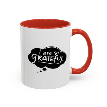 Faith Culture - I Am So Grateful Christian Thanksgiving Accent Coffee Mug, 11oz and 15oz 11oz Red