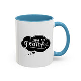 Faith Culture - I Am So Grateful Christian Thanksgiving Accent Coffee Mug, 11oz and 15oz 11oz Light Blue