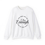 Faith Culture - I am Enough - Christian Unisex Heavy Blend™ Crewneck Sweatshirt White