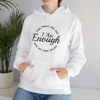 Faith Culture - I am Enough - Christian Unisex Heavy Blend⢠Hooded Sweatshirt White
