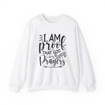 Faith Culture - I am Proof That God Works - Christian Unisex Heavy Blend™ Crewneck Sweatshirt