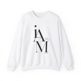 Faith Culture - I am the Way, the Truth & Life - John 14:6 - Christian Unisex Heavy Blend™ Crewneck Sweatshirt White