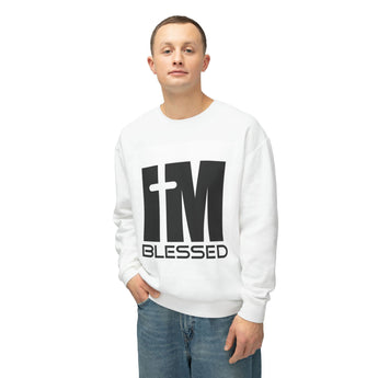 Faith Culture - I'm Blessed - Christian Unisex Lightweight Crewneck Sweatshirt White