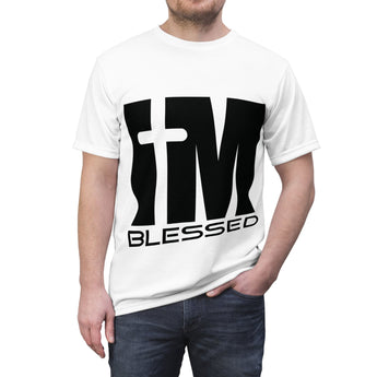 Faith Culture - I'm Blessed Unisex Cut & Sew Tee White stitching