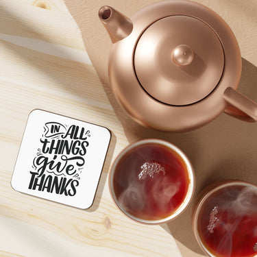 Faith Culture - In All Things Give Thanks - Christian Thanksgiving Coaster