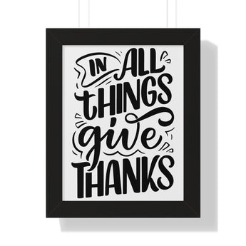 Faith Culture - In All Things Give Thanks - Christian Thanksgiving Wall Art 11" x 14" Black