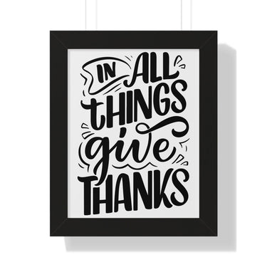 Faith Culture - In All Things Give Thanks - Christian Thanksgiving Wall Art 11" x 14" Black