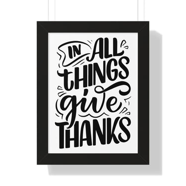 Faith Culture - In All Things Give Thanks - Christian Thanksgiving Wall Art 12″ x 16″ Black