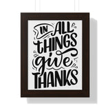 Faith Culture - In All Things Give Thanks - Christian Thanksgiving Wall Art 11" x 14" Walnut