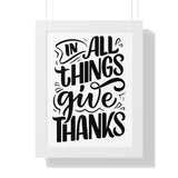 Faith Culture - In All Things Give Thanks - Christian Thanksgiving Wall Art 12″ x 16″ White
