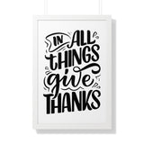 Faith Culture - In All Things Give Thanks - Christian Thanksgiving Wall Art 20" x 30" White