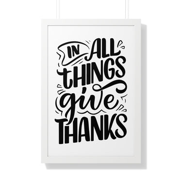 Faith Culture - In All Things Give Thanks - Christian Thanksgiving Wall Art 20" x 30" White