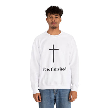 Faith Culture - It is Finished - Christian Unisex Heavy Blend™ Crewneck Sweatshirt