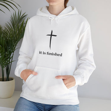 Faith Culture - It is Finished - Christian Unisex Heavy Blend™ Hooded Sweatshirt White