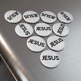 Faith Culture - Jesus -Christian Button Magnet, Round (1 & 10 pcs) 10 pcs 2.25" Round