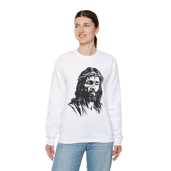 Faith Culture - Jesus - Christian Unisex Heavy Blend™ Crewneck Sweatshirt White