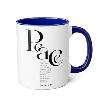 Faith Culture - John 14:27 - Christian Accent Coffee Mug (11oz) Blue 11oz