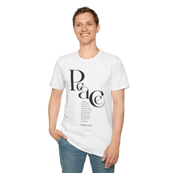 Faith Culture - John 14:27 - Christian Unisex Softstyle T-Shirt White