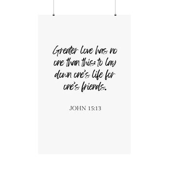 Faith Culture - John 15:13 - Greater Love Decor Christian Wall Art 36" x 54" Matte