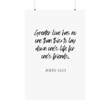 Faith Culture - John 15:13 - Greater Love Decor Christian Wall Art 36" x 54" Matte