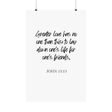 Faith Culture - John 15:13 - Greater Love Decor Christian Wall Art 22" x 34" Matte