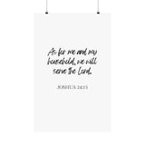 Faith Culture - Joshua 24:15 Poster - Christian Wall Art - Serve the Lord Home Decor 22" x 34" Matte