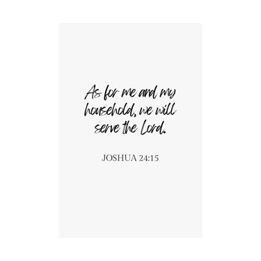 Faith Culture - Joshua 24:15 Poster - Christian Wall Art - Serve the Lord Home Decor
