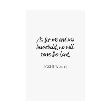 Faith Culture - Joshua 24:15 Poster - Christian Wall Art - Serve the Lord Home Decor