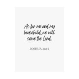 Faith Culture - Joshua 24:15 Poster - Christian Wall Art - Serve the Lord Home Decor