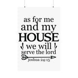 Faith Culture - Joshua 24:15 Poster - Christian Wall Art - We Will Serve the Lord Decor 36" x 54" Matte