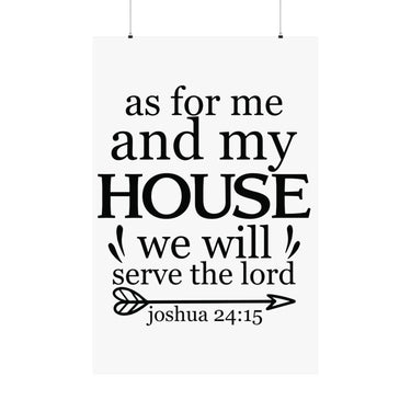 Faith Culture - Joshua 24:15 Poster - Christian Wall Art - We Will Serve the Lord Decor 36" x 54" Matte