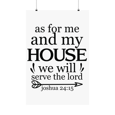 Faith Culture - Joshua 24:15 Poster - Christian Wall Art - We Will Serve the Lord Decor 24″ x 36″ Matte