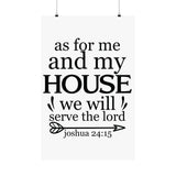 Faith Culture - Joshua 24:15 Poster - Christian Wall Art - We Will Serve the Lord Decor 22" x 34" Matte