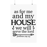 Faith Culture - Joshua 24:15 Poster - Christian Wall Art - We Will Serve the Lord Decor 27" x 40" Matte