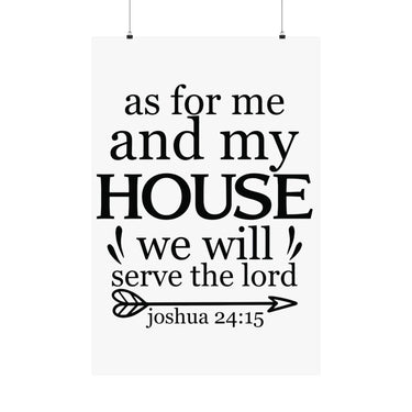 Faith Culture - Joshua 24:15 Poster - Christian Wall Art - We Will Serve the Lord Decor 27" x 40" Matte