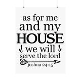 Faith Culture - Joshua 24:15 Poster - Christian Wall Art - We Will Serve the Lord Decor 36" x 48" Matte