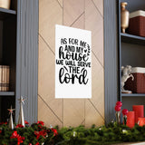 Faith Culture - Joshua 24:15 Poster - Christian Wall Art - We Will Serve the Lord Decor 22" x 34" Matte
