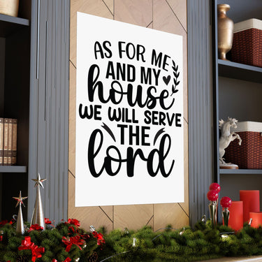 Faith Culture - Joshua 24:15 Poster - Christian Wall Art - We Will Serve the Lord Decor 36" x 48" Matte