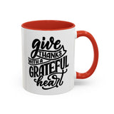 Faith Culture - Joy - Christian Thanksgiving Accent Coffee Mug, 11oz and 15oz 11oz Red