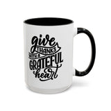 Faith Culture - Joy - Christian Thanksgiving Accent Coffee Mug, 11oz and 15oz 15oz Black
