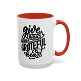 Faith Culture - Joy - Christian Thanksgiving Accent Coffee Mug, 11oz and 15oz 15oz Red