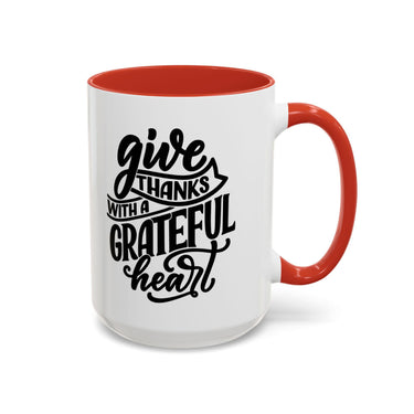 Faith Culture - Joy - Christian Thanksgiving Accent Coffee Mug, 11oz and 15oz 15oz Red