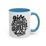 Faith Culture - Joy - Christian Thanksgiving Accent Coffee Mug, 11oz and 15oz 11oz Light Blue