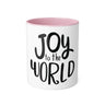 Faith Culture - Joy to the World Christmas Ornament Accent Mug - 11oz Holiday Coffee Cup Pink 11oz