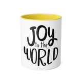Faith Culture - Joy to the World Christmas Ornament Accent Mug - 11oz Holiday Coffee Cup - Faith Culture